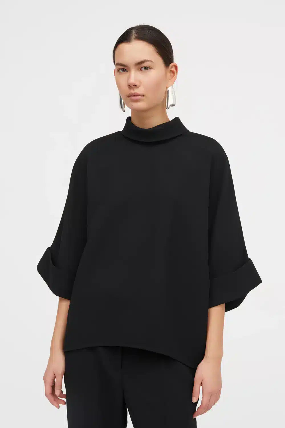 MKDT - Bailee Crepe Georgette Blouse, Black