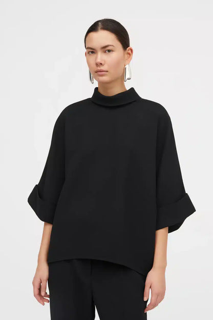 MKDT - Bailee Crepe Georgette Blouse, Black