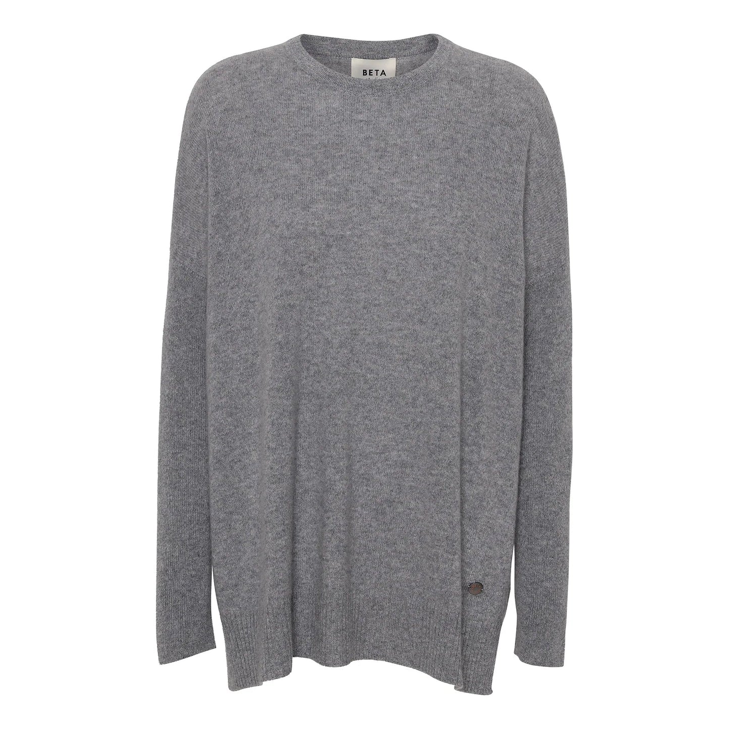 Beta Studios - Berta Oversize O-Neck, Grey Melange