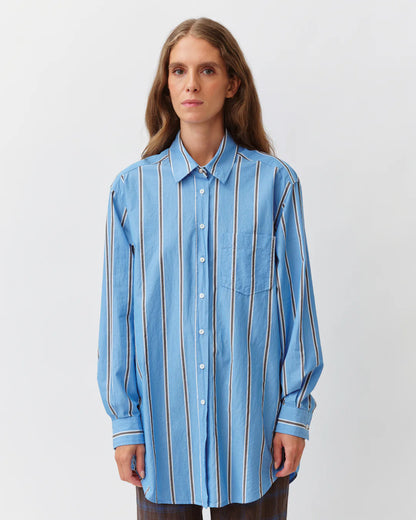 Diega - Camela Shirt, Blue/Chocolate