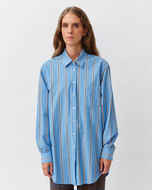 Diega - Camela Shirt, Blue/Chocolate