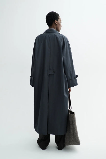 MKDT - Caro Half Panama Coat, Dark Navy