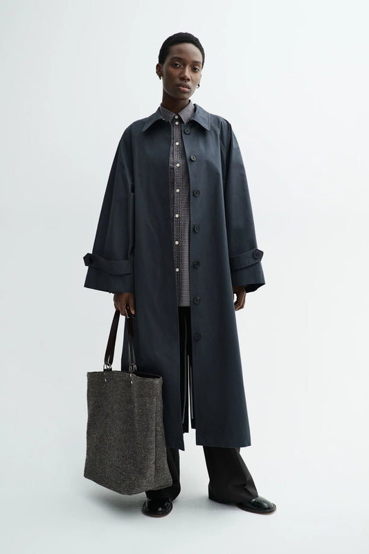 MKDT - Caro Half Panama Coat, Dark Navy
