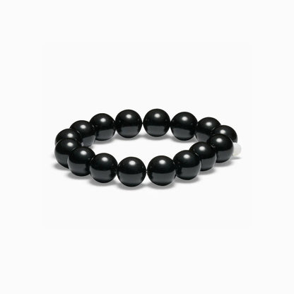 Soï - Chunky Black Onyx Stretch Armbånd