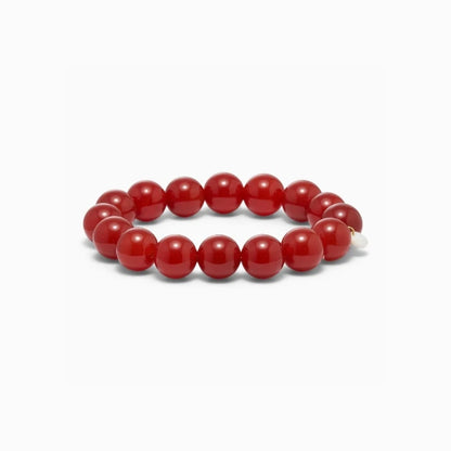 Soï - Chunky Rød Jade Stretch Armbånd