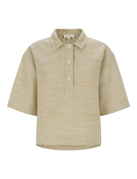 Esmé Studios - ESKaya Boxy Blouse, Brownie Melange
