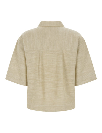 Esmé Studios - ESKaya Boxy Blouse, Brownie Melange