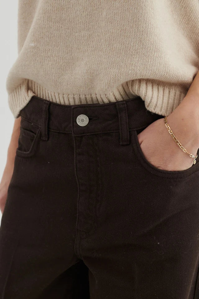 Basic Apperal - Enya Brown Jeans, Chocolate Torte
