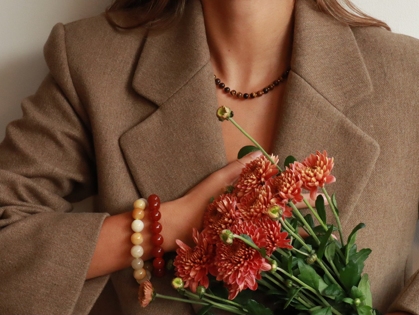 Soï - Chunky Orange Aventurin Stretch Armbånd