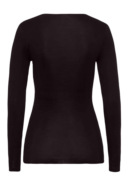 Hanro - Long Sleeve Shirt Cotton, Black