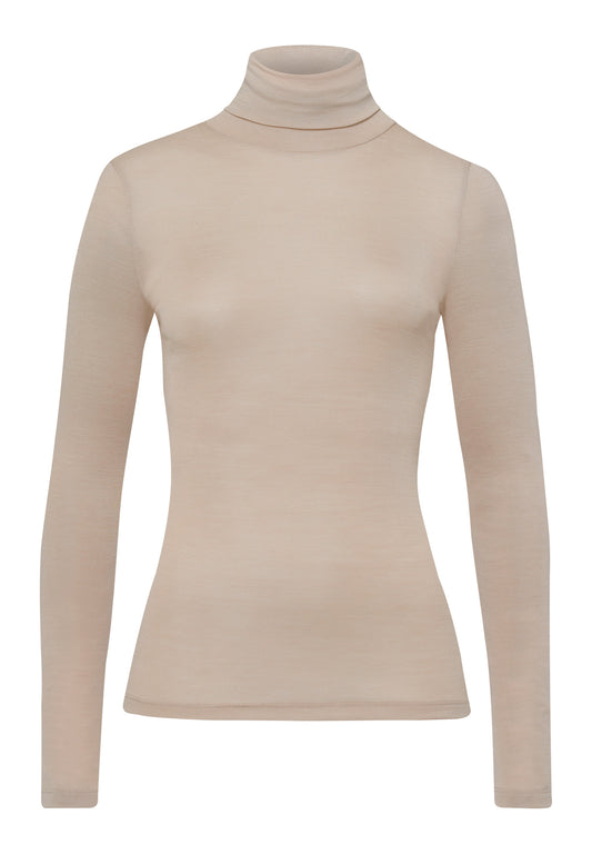 Hanro - Turtle-Neck Wool/Silk, Safari