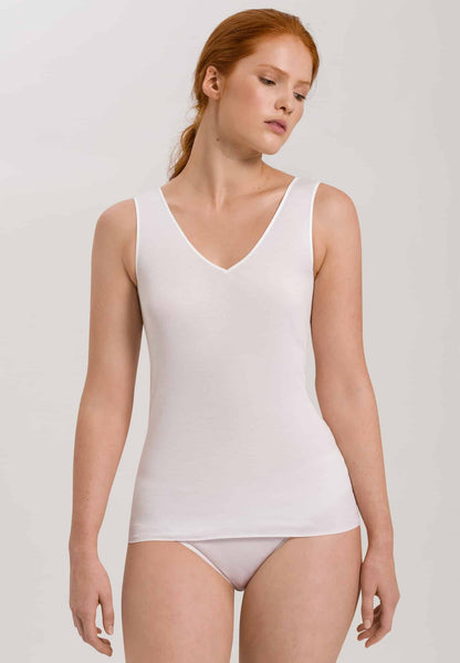 Hanro - V-Neck Tank Cotton, White