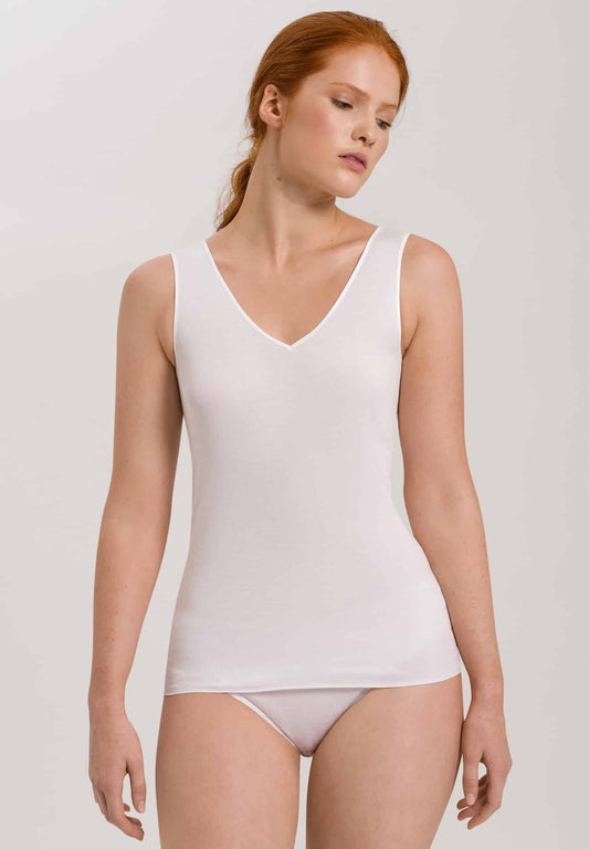 Hanro - V-Neck Tank Cotton, White