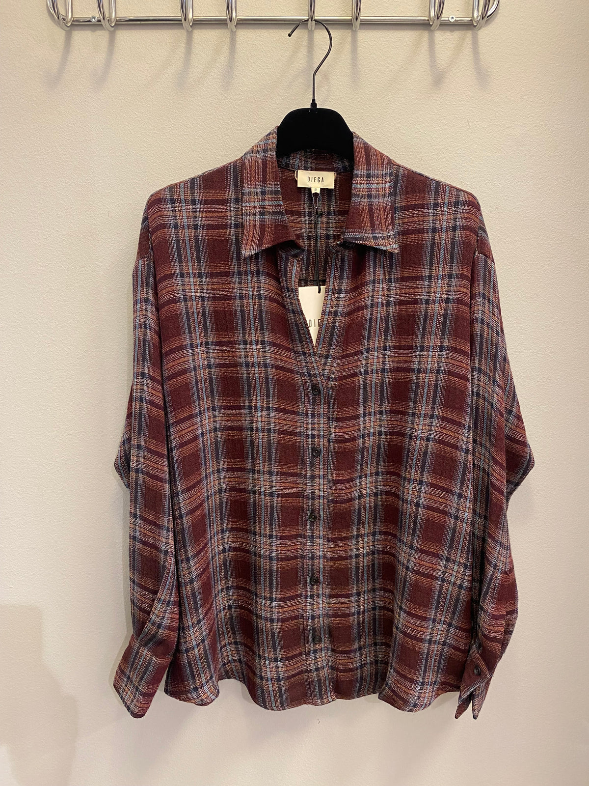Diega - Cirilla Shirt, Plum/Sky-blue/Navy blue