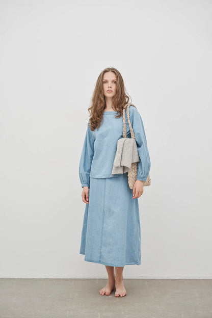 Care by me - Joy A-Skirt, Light Blue Denim