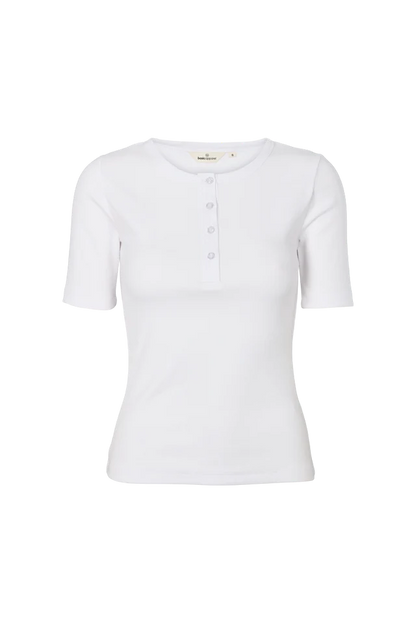 Basic Apparel - Ludmilla SS Granddad, Bright White
