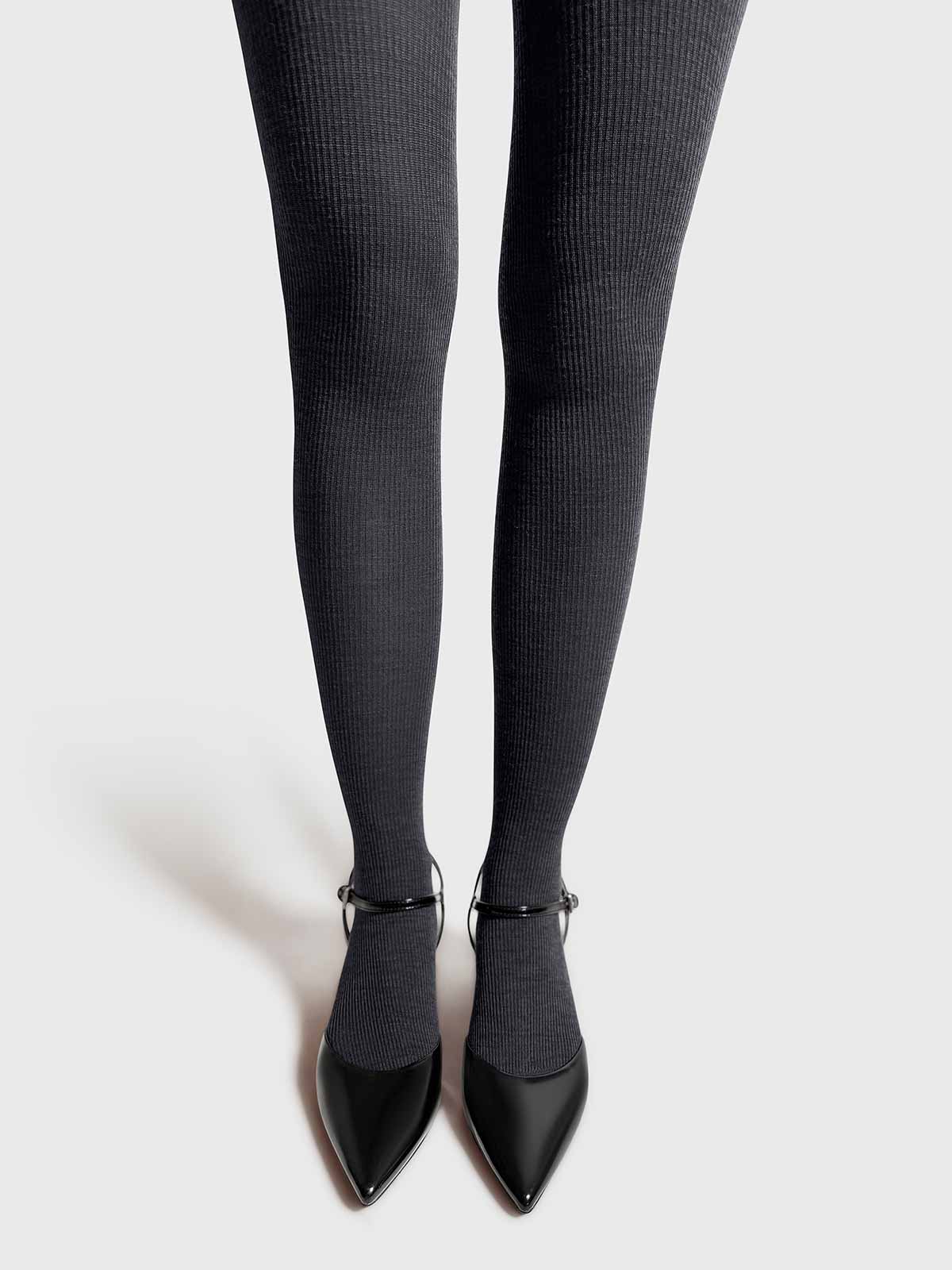 Mrs. Hosiery - Mrs Merino Wool Ribbed Tights