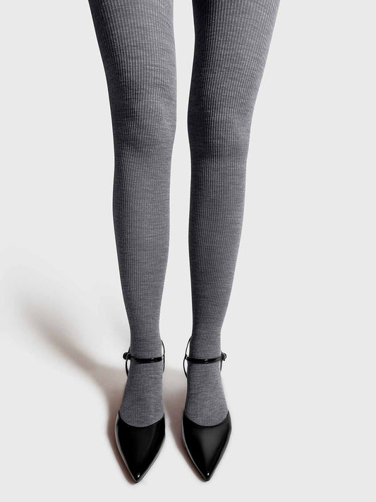 Mrs. Hosiery - Mrs Merino Wool Ribbed Tights