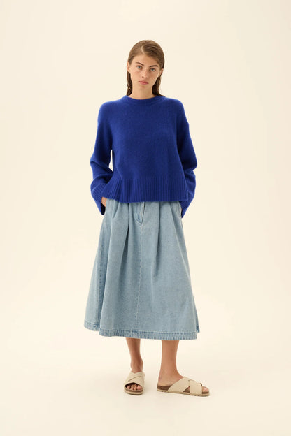 Rue De Tokyo - Pen Denim Skirt, Light Denim
