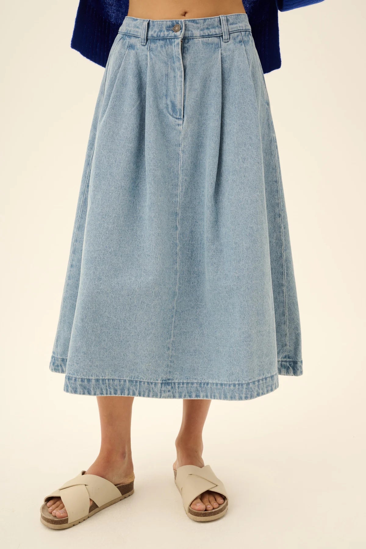 Rue De Tokyo - Pen Denim Skirt, Light Denim