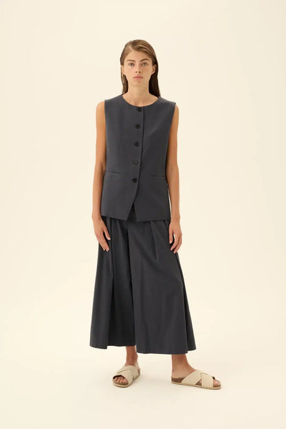 Rue De Tokyo - Perle Tailoring Pants, Dark Grey