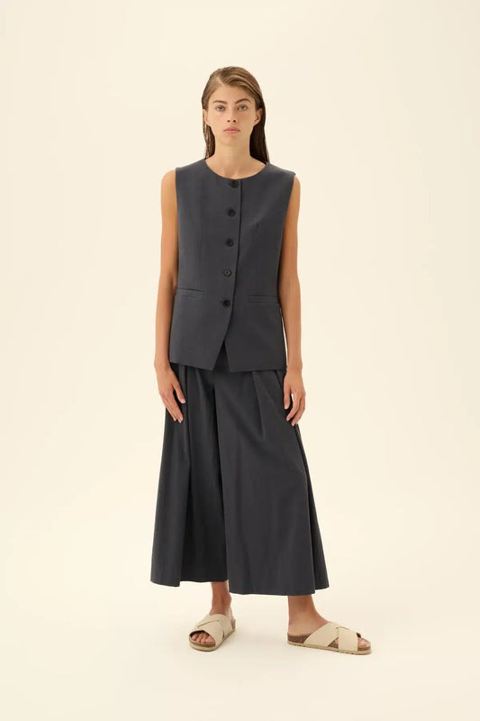 Rue De Tokyo - Perle Tailoring Pants, Dark Grey