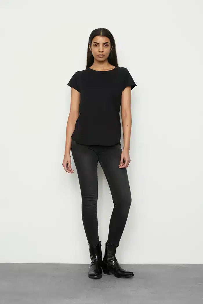 Rabens Saloner - Adea Paper Jersey Raglan Tee, Faded black