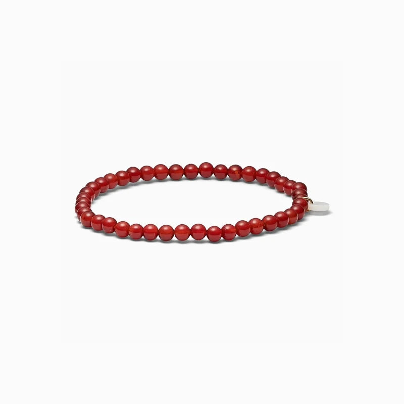 Soï - Petite Rød Jade Stretch Armbånd