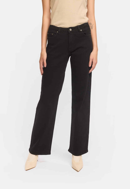 Soft Rebels - SR Willa Midwaist Wide Jeans, Black