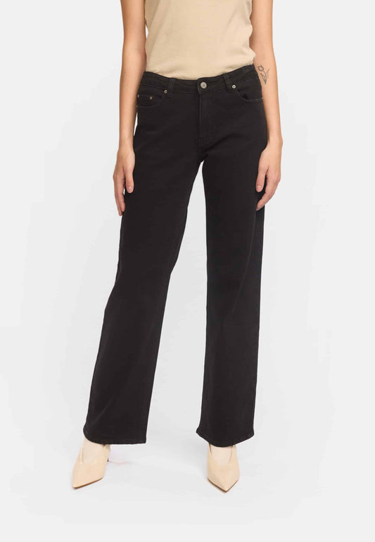 Soft Rebels - SR Willa Midwaist Wide Jeans, Black