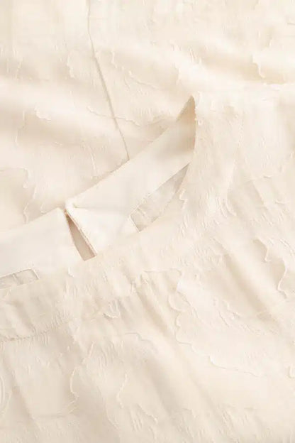 Rue De Tokyo - Selin Viscose Linen Blouse, Cream