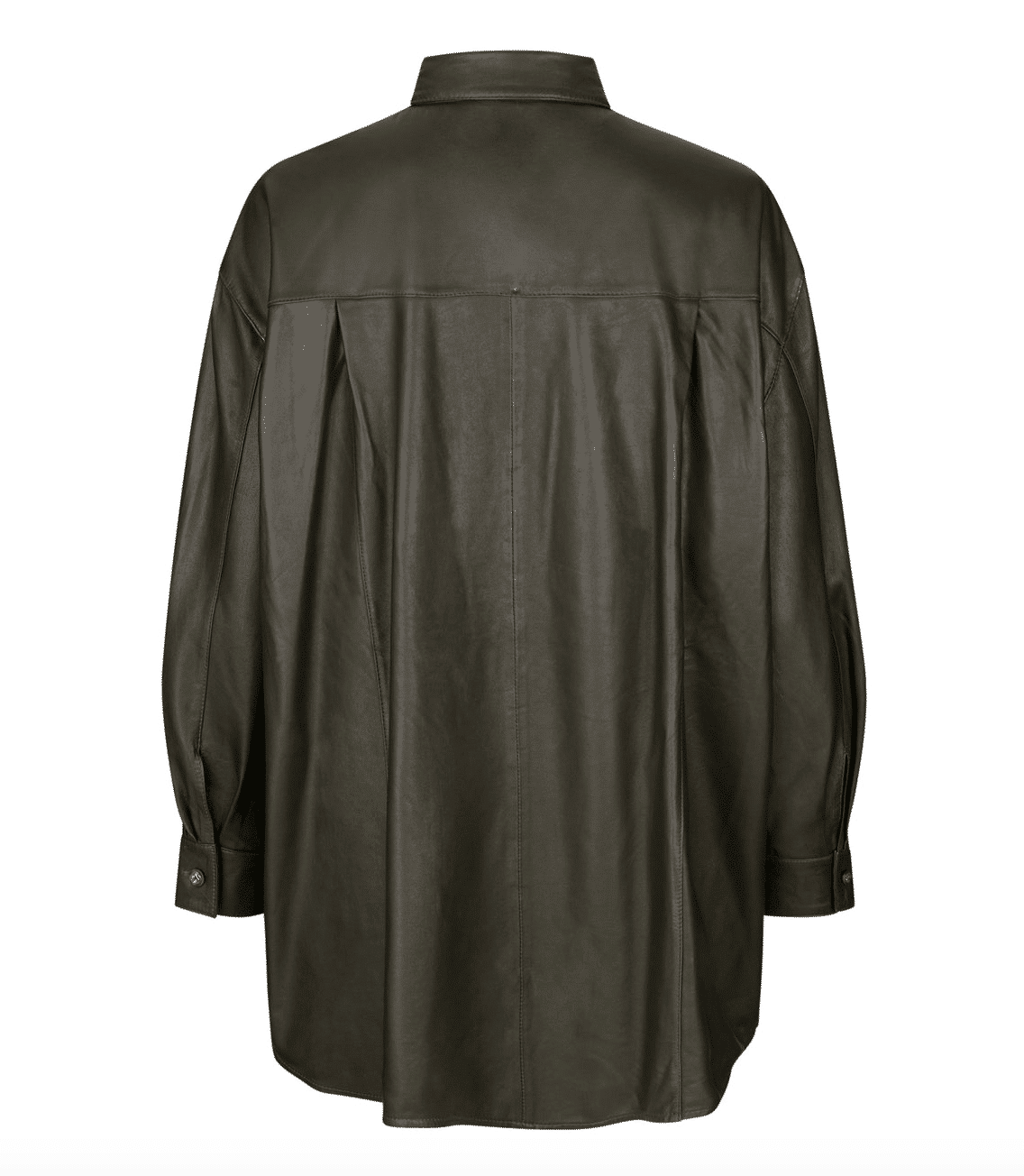 Munderingskompagniet - Agnes Thin Leather Shirt, Dark Green