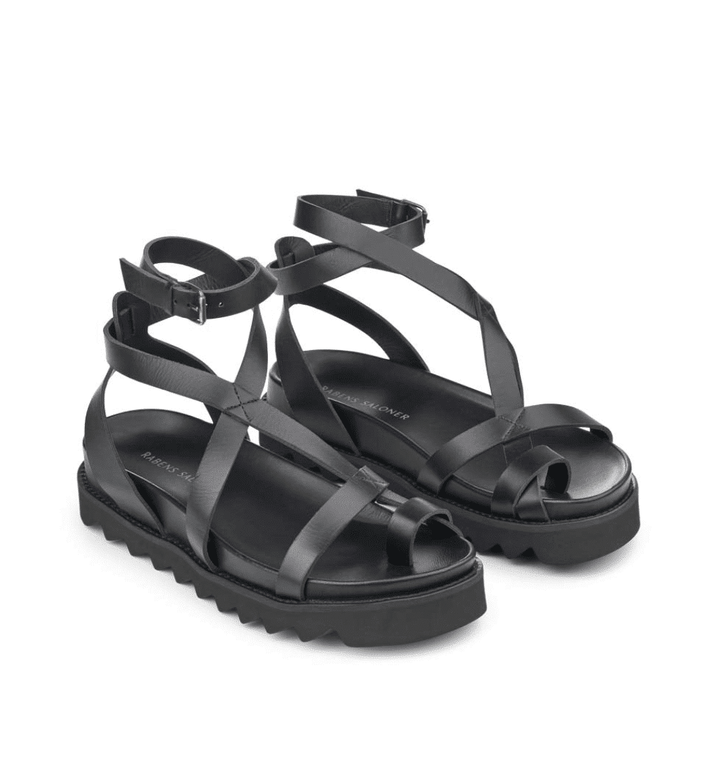 Rabens Saloner - Tinley Leather Chunky Straps, Black
