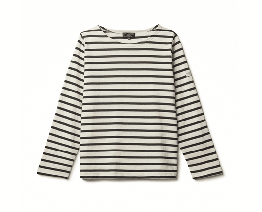 Le Mont Saint Michel - Tilda Long Sleeve T-Shirt, Off White/Black