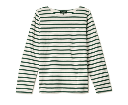 Le Mont Saint Michel - Tilda Long Sleeve T-Shirt, Off White/Green