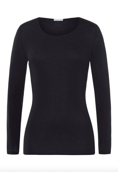 Hanro - Long Sleeve Shirt Cotton, Black