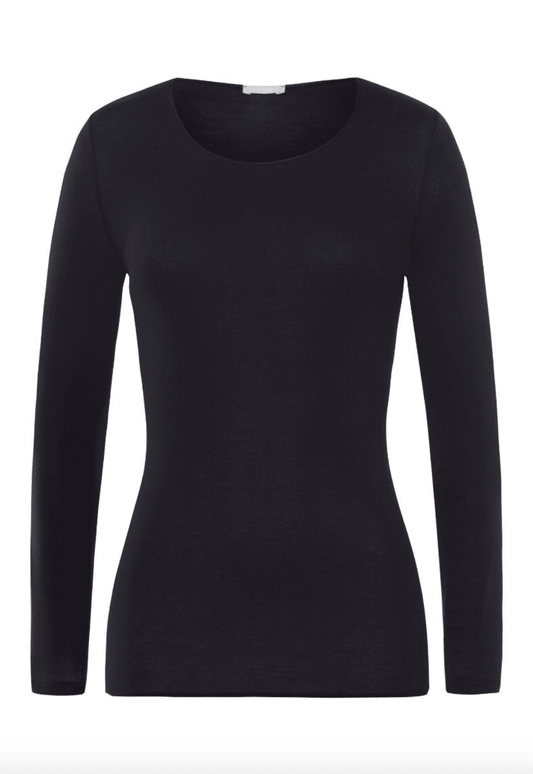 Hanro - Long Sleeve Shirt Cotton, Black