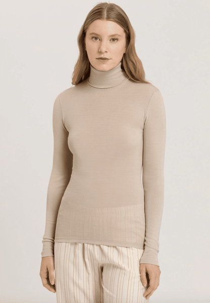 Hanro - Turtle-Neck Wool/Silk, Safari
