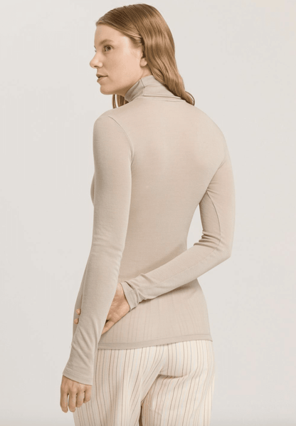 Hanro - Turtle-Neck Wool/Silk, Safari