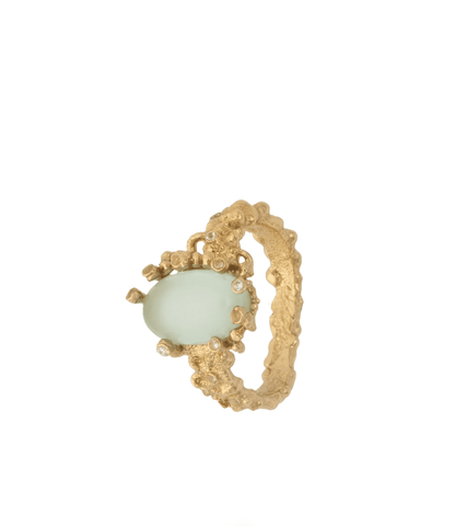 House of Vincent - Delusive Truth Ring Mint Chalcedony, Forgyldt