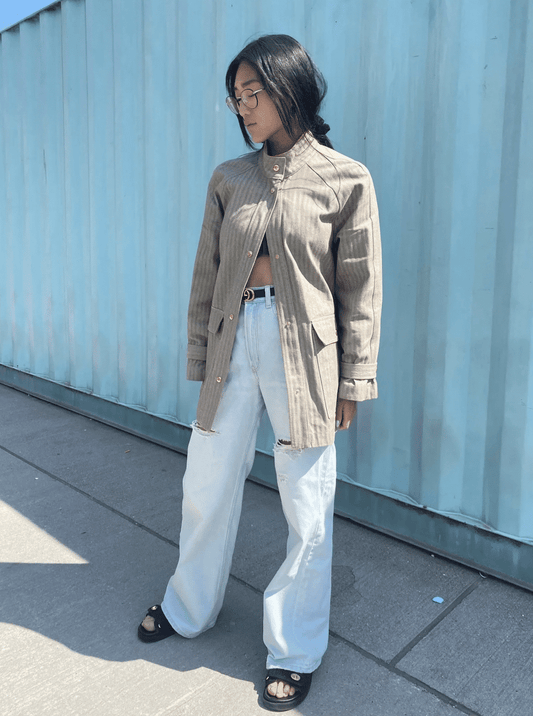 Crowd Cph - Park Trench Jacket, Beige Herringbone