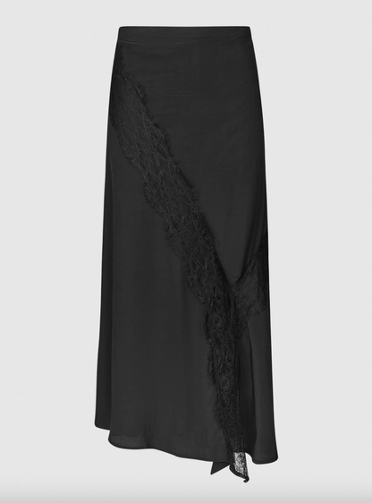 Rabens Saloner - Leia Sheer Lace Skirt, Faded Black
