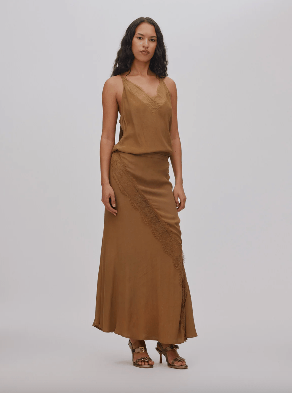 Rabens Saloner - Leia Sheer Lace Skirt, Faded Black
