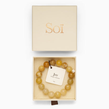 Soï - Chunky Orange Aventurin Stretch Armbånd