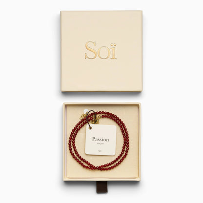 Soï - Luna Rød Jade Halskæde