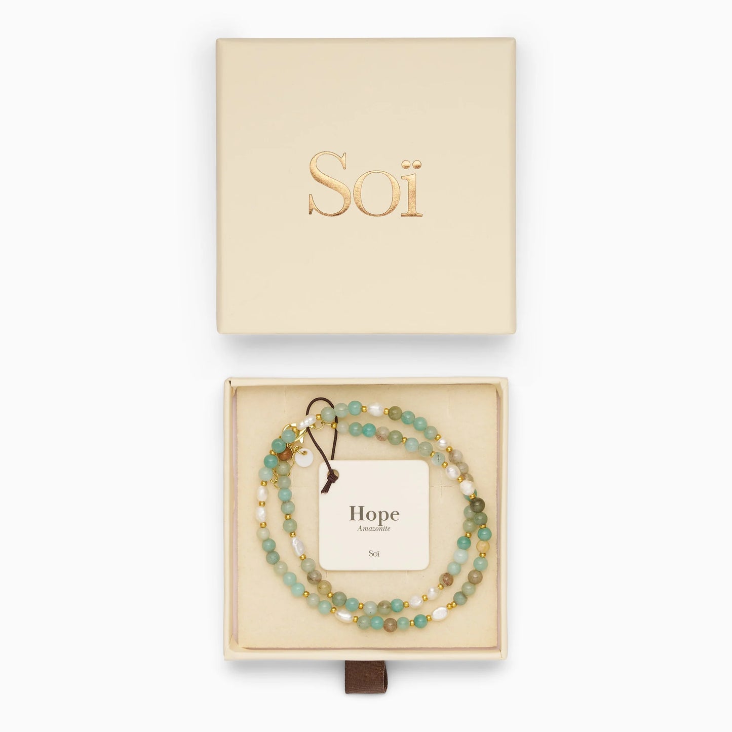 Soï - Ellie Amazonit Perlehalskæde
