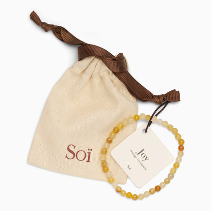 Soï - Petite Orange Aventurin Stretch Armbånd