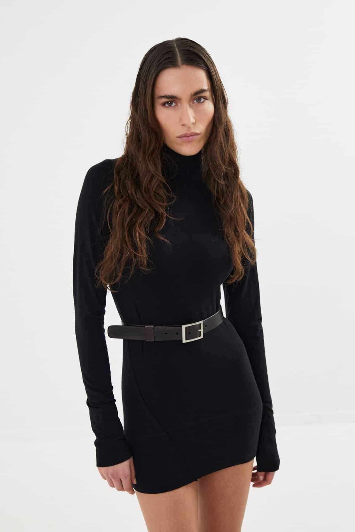 Rabens Saloner - Jadeh Leather Belt, Black
