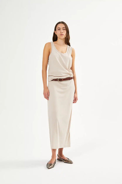 Rabens Saloner - Adelka Leather Slim Belt, Dark Brown