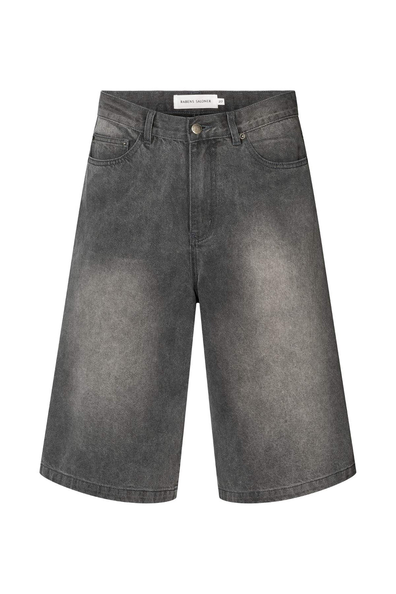 Rabens Saloner - Adelin Grey Denim Shorts, Washed Grey